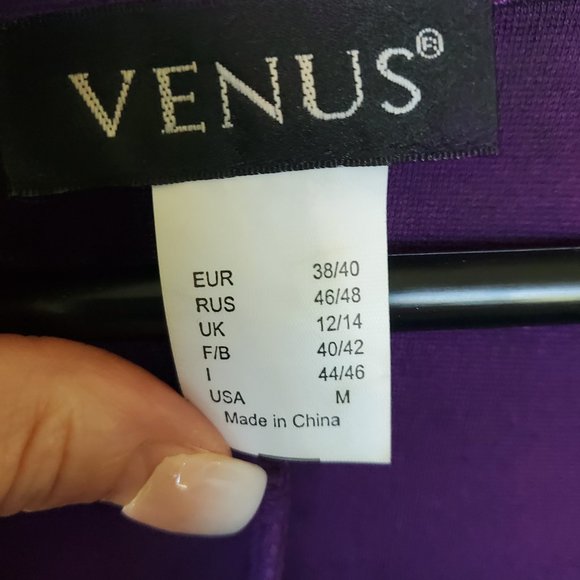 Venus Long Sleeve Purple V Neck Top - Picture 3 of 3